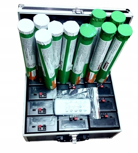 Zestaw - 10 Min dymnych plus system 12 kanałów do odpalania kolor do wyboru