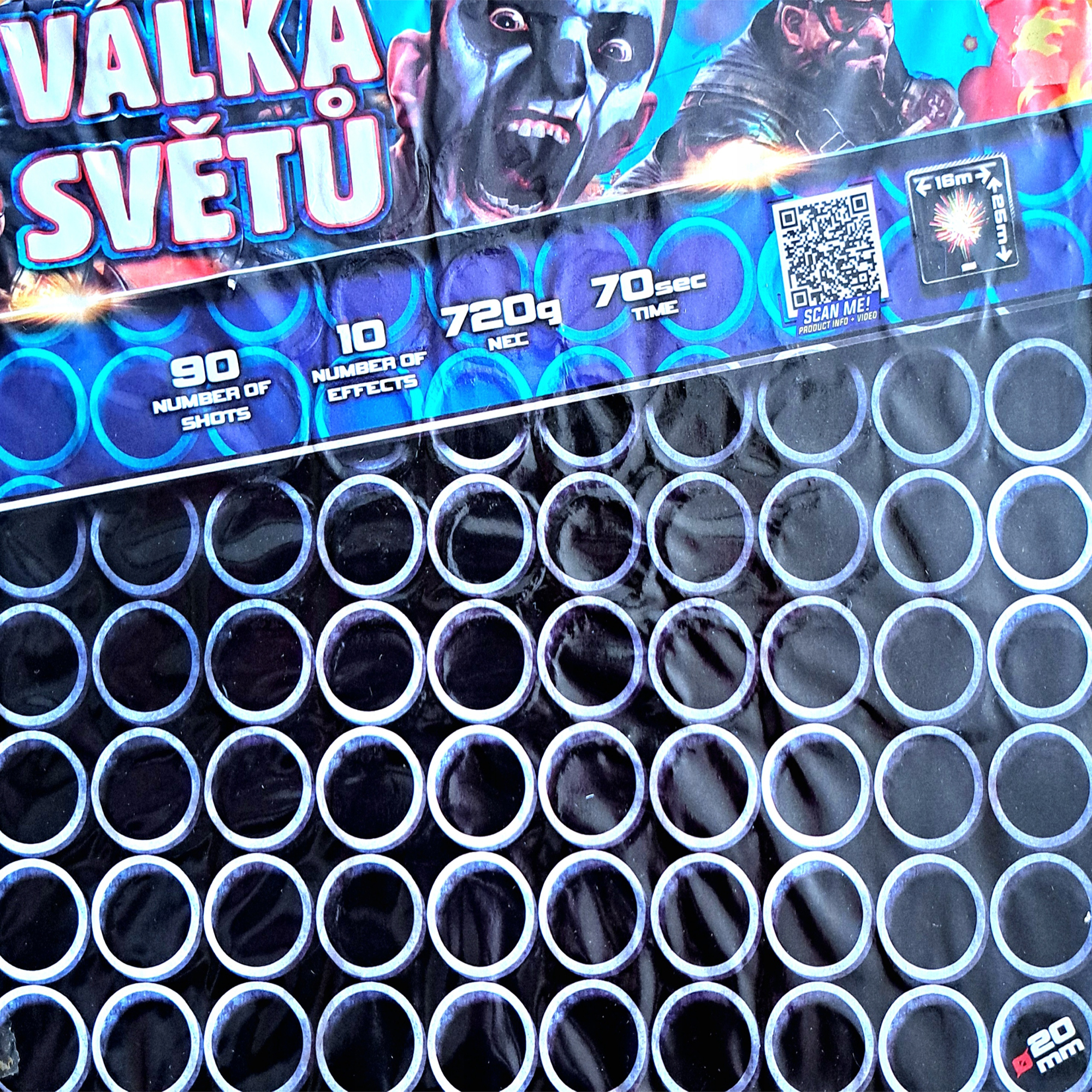 Bateria Valka Svetu 90 strzałów w 20 mm Atrakcyjne Fajerwerki na Imprezę Pokaz C9020V