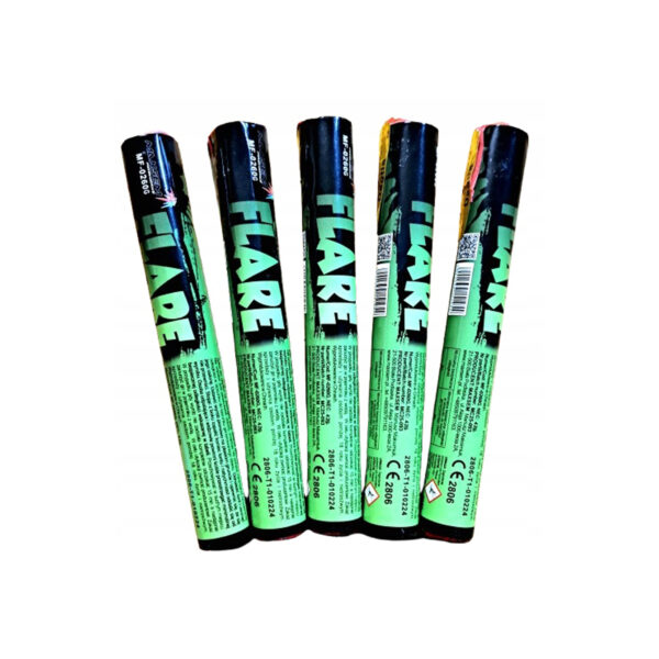 DUŻA Raca Flara Meczowa Zielona Stadionowa 60 sekund Mocny Efekt 5 sztuk