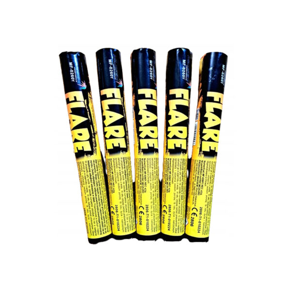 DUŻA Raca Flara Meczowa Żółta Stadionowa 60 Sekund Mega Mocny Efekt 5 sztuk