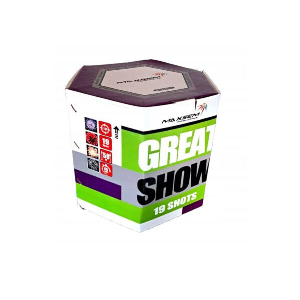 FAJERWERKI GREAT SHOW - Wyrzutnia 48 mm 19 strz. na wesele sylwestra, urodziny