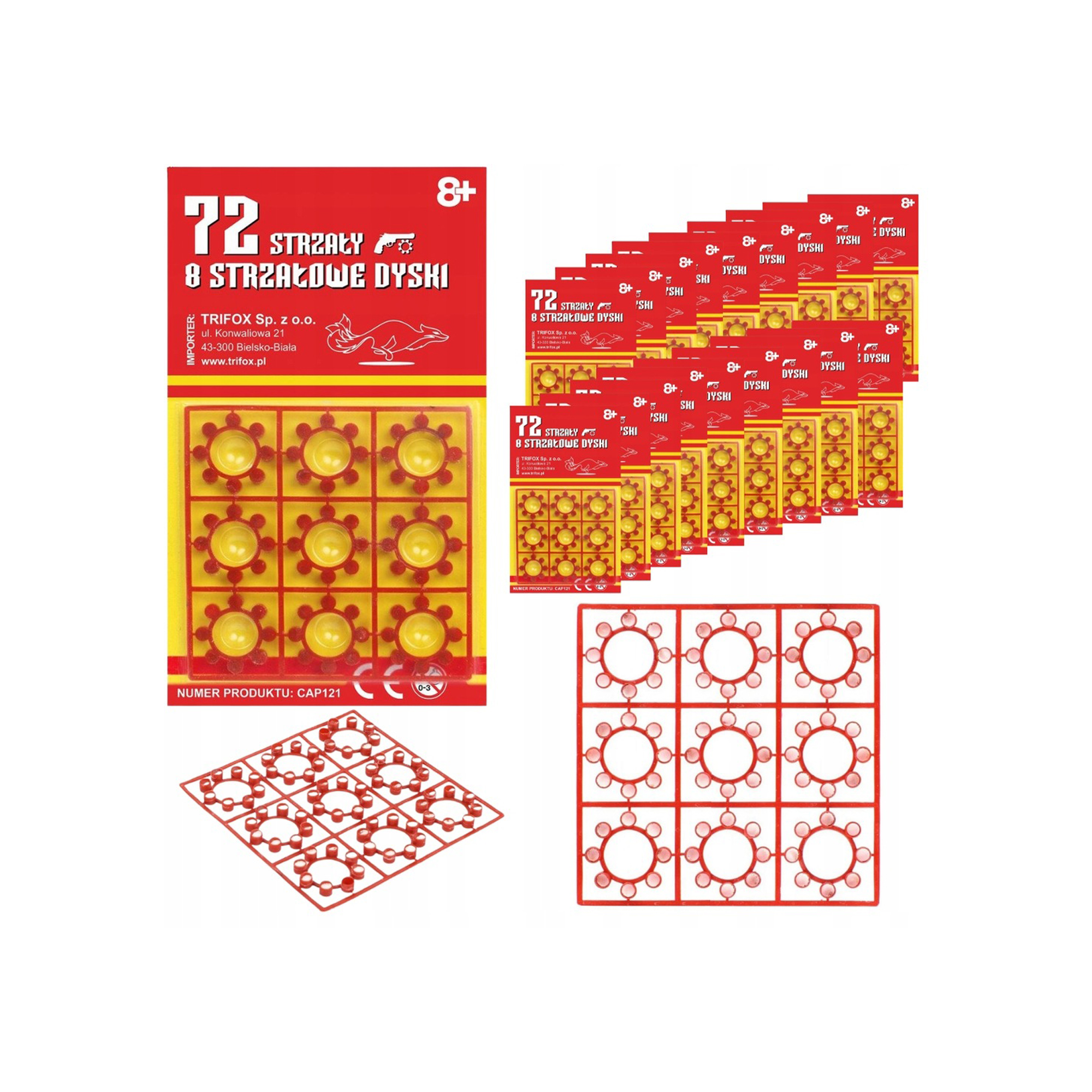 KAPISZONY HUKOWE SPŁONKA 8 STRZAŁÓW DO PISTOLETU 1440 STRZAŁY + 72GRATIS