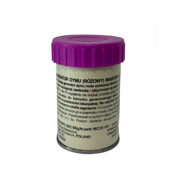MEGA GĘSTY Granat Dymny Różowy Świeca Dymna Puszka na Zawleczkę Maxsem 60 Sekund