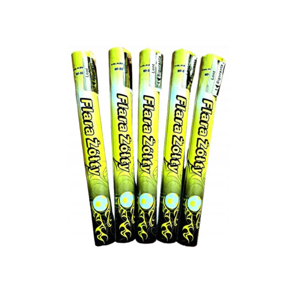 Mega Raca Żółta stadionowa, flara meczowa 5 sztuk do zdjęć, zabawę