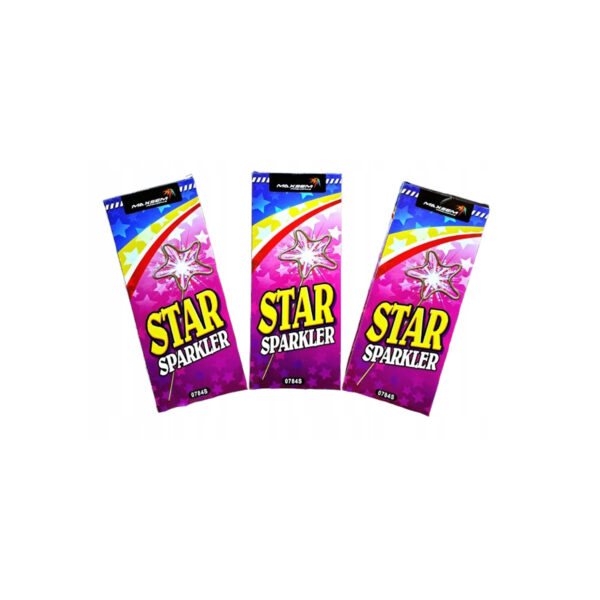 Mocne Zimne Ognie GWIAZDKA 18 cm na Wesele Imprezę 6 szt 35 s.