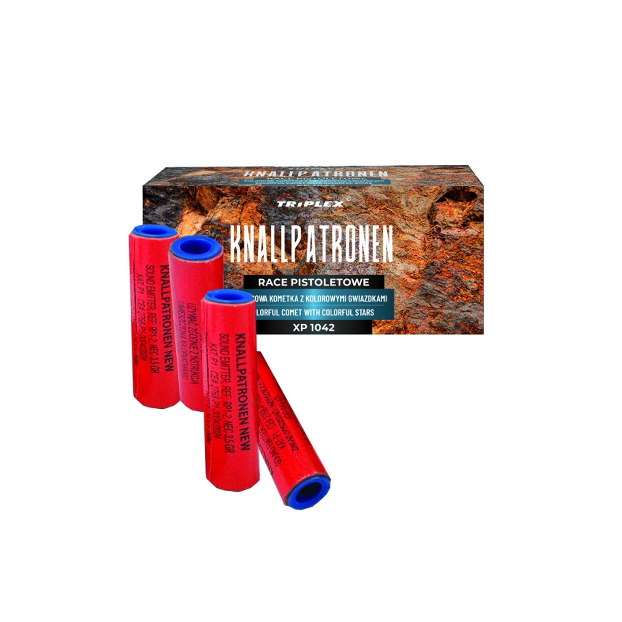 Race pistoletowe KNALLPATRONEN KNALL kolorowa kometa z gwizdem 50szt XP1042