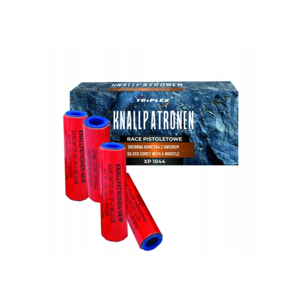 Race pistoletowe KNALLPATRONEN KNALL srebrna kometa z gwizdem 50szt XP1044